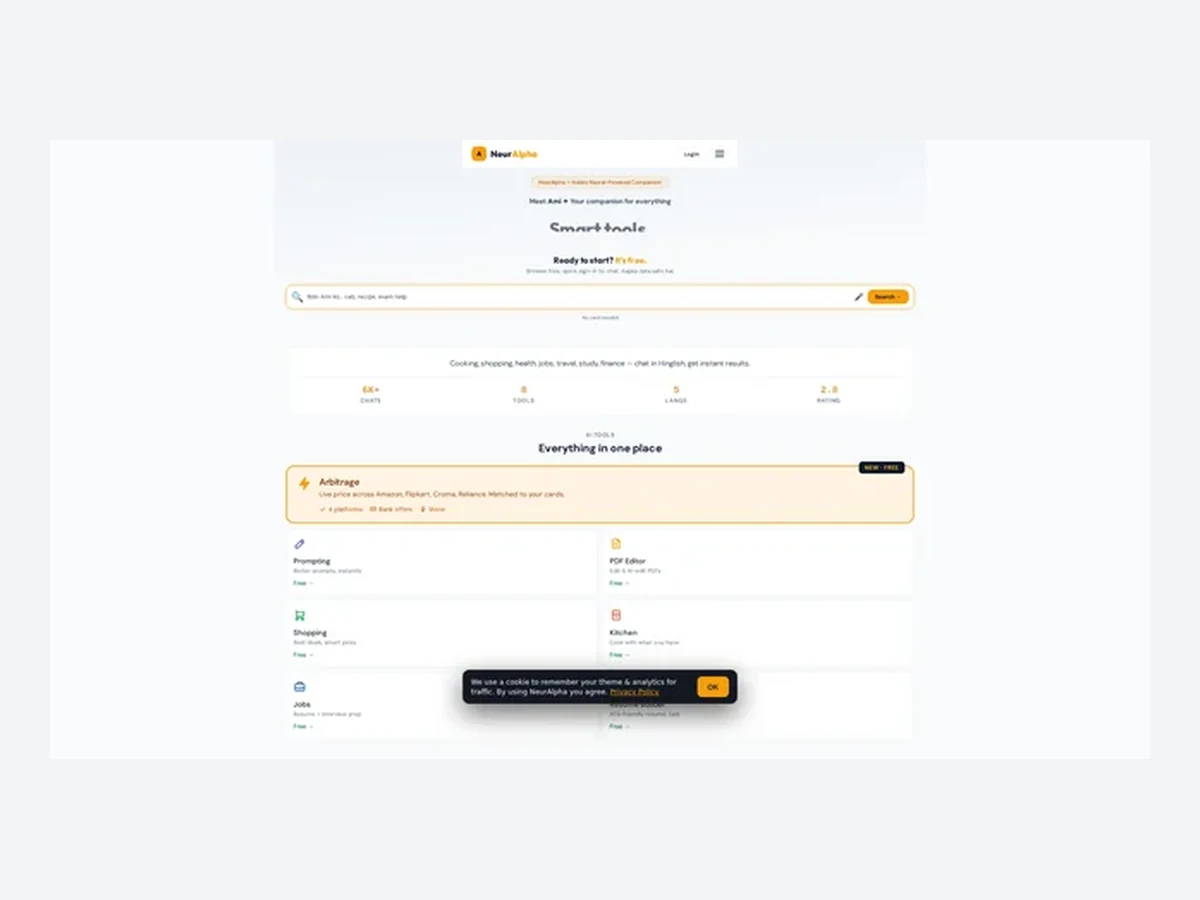 NeurAlpha AI companion product interface